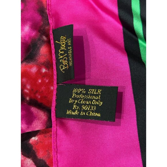 Bob Mackie Wearable Art Silk Floral Scarf One Size Wrap Shawl Lightweight NWB - Picture 4 of 11